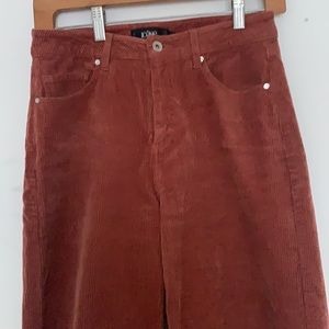 Corduroy wide leg cropped pants